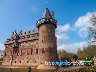 Holland Castle On Water De Haar Stock Photo