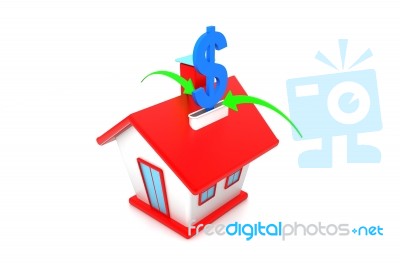 Home And Dollar Symbol Stock Image