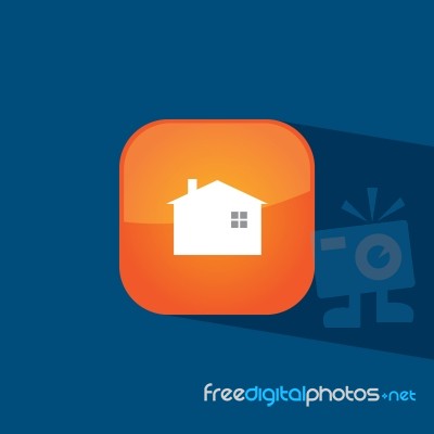 Home Button Icon Flat   Illustration Stock Image