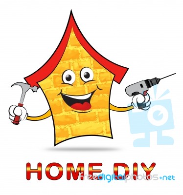 Home Diy Represents Do It Yourself Home Stock Image