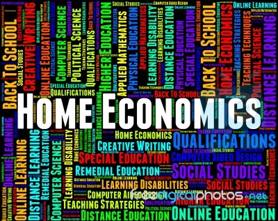 Home Economics Means Studying Educating And Learning Stock Image