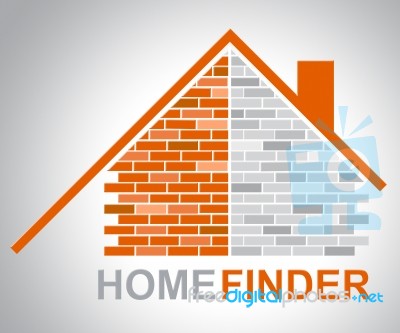 Home Finder Shows Get Finders And Building Stock Image