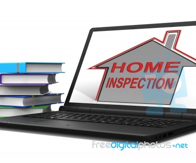 Home Inspection House Tablet Means Examine Property Safety And Q… Stock Image