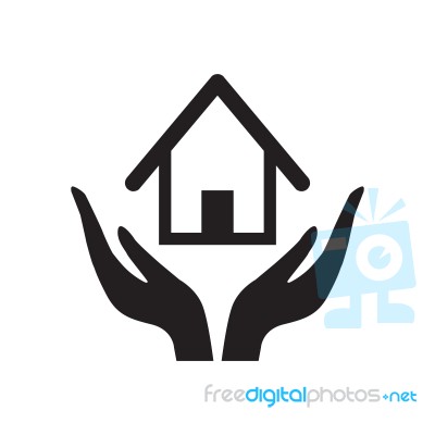 Home Insurance Icon  Illustration On White Backgroun Stock Image