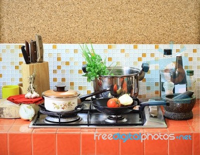 Home Kitchen Stock Photo