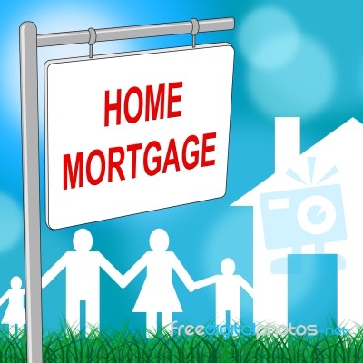 Home Mortgage Shows Real Estate And Borrowing Stock Image