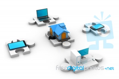 Home Network Stock Image