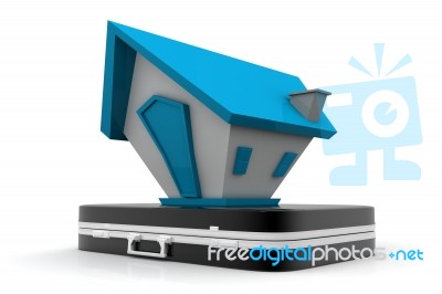 Home On Suitcase Stock Image