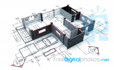 Home Plot Plan Stock Image