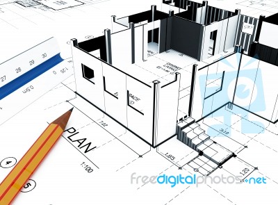 Home Plot Plan Stock Image