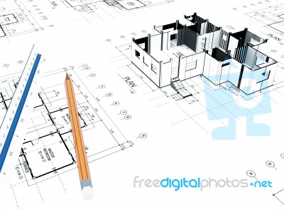 Home Plot Plan Stock Image