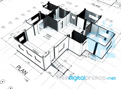 Home Plot Plan Stock Image