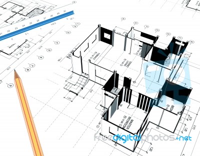 Home Plot Plan Stock Image