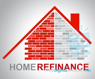 Home Refinance Shows Residential Building And Habitation Stock Image