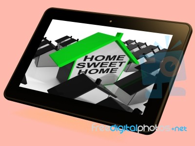 Home Sweet Home House Tablet Cozy And Familiar Stock Image