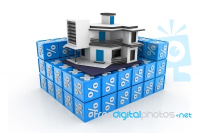 Home With Percentage Symbol Stock Image