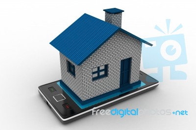 Home With Smart Phone Stock Image