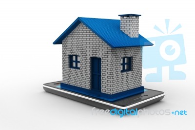 Home With Smart Phone Stock Image