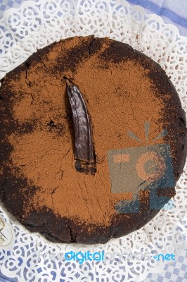 Homemade Carob Bean Cake Stock Photo