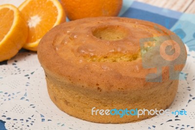 Homemade Orange Cake Stock Photo