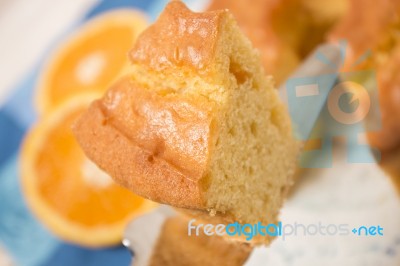 Homemade Orange Cake Stock Photo