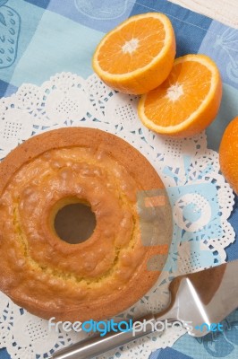 Homemade Orange Cake Stock Photo