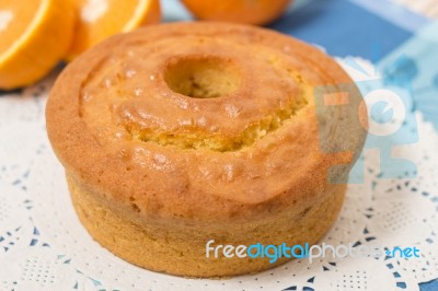 Homemade Orange Cake Stock Photo