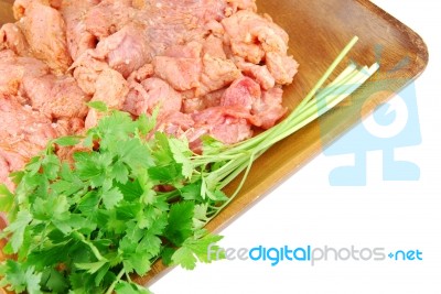 Homemade Pork Meat Meal And Ingredients Stock Photo