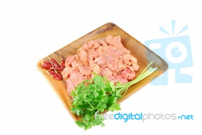 Homemade Pork Meat Meal And Ingredients Stock Photo