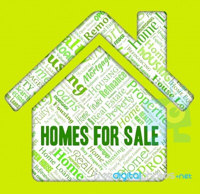 Homes For Sale Indicates Residence Selling And House Stock Image