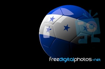 Honduras Flag Soccer Ball Isolated Dark Background Stock Image