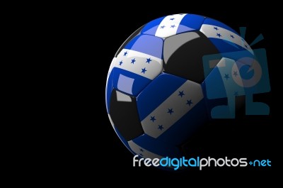 Honduras Flag Soccer Ball Isolated Dark Background Stock Image