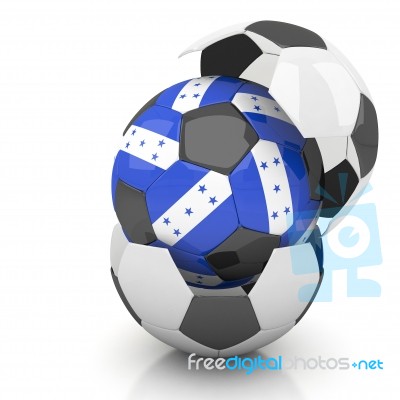 Honduras Flag Soccer Ball Isolated White Background Stock Image