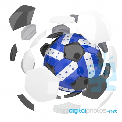 Honduras Flag Soccer Ball Isolated White Background Stock Image