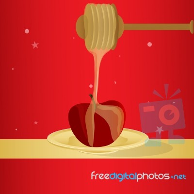 Honey And Apple Stock Image