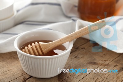 Honey Dipper Delicious Sweet Healthy Still Life Closeup Stock Photo