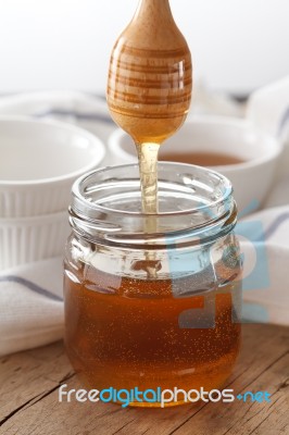 Honey Dipper Delicious Sweet Healthy Still Life Closeup Stock Photo