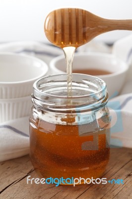 Honey Dipper Delicious Sweet Healthy Still Life Closeup Stock Photo