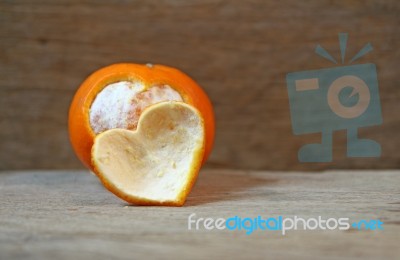 Honey Tangerines And Heart Shape Stock Photo