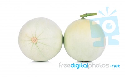 Honeydew Melon On White Background Stock Photo