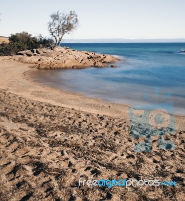 Honeymoon Bay In Freycinet National Park Stock Photo