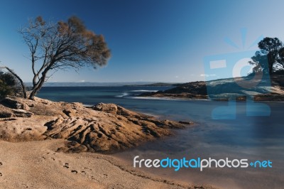 Honeymoon Bay In Freycinet National Park Stock Photo