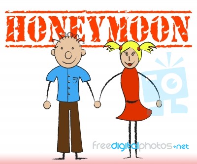 Honeymoon Couple Indicates Holidays Romance And Friendship Stock Image