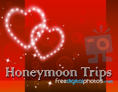 Honeymoon Trips Represents Travel Guide And Destination Stock Image