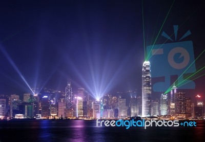 Hong Kong Lighting Show Stock Photo