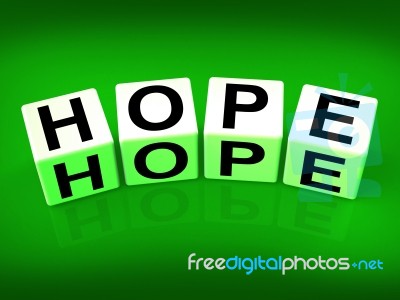 Hope Blocks Show Wishing Hoping And Wanting Stock Image