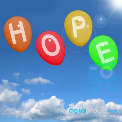 Hope Word On Balloons Stock Image