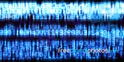 Horizontal Blue Matrix Information Data Abstraction Background Stock Photo