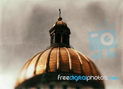 Horizontal Dark Sepia Film Scan Cyberpunk Capitol Background Bac… Stock Photo