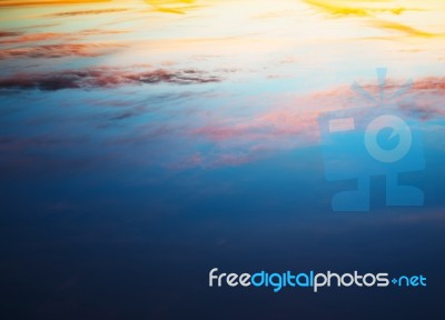 Horizontal High Altitude Cloudscape Background Stock Photo